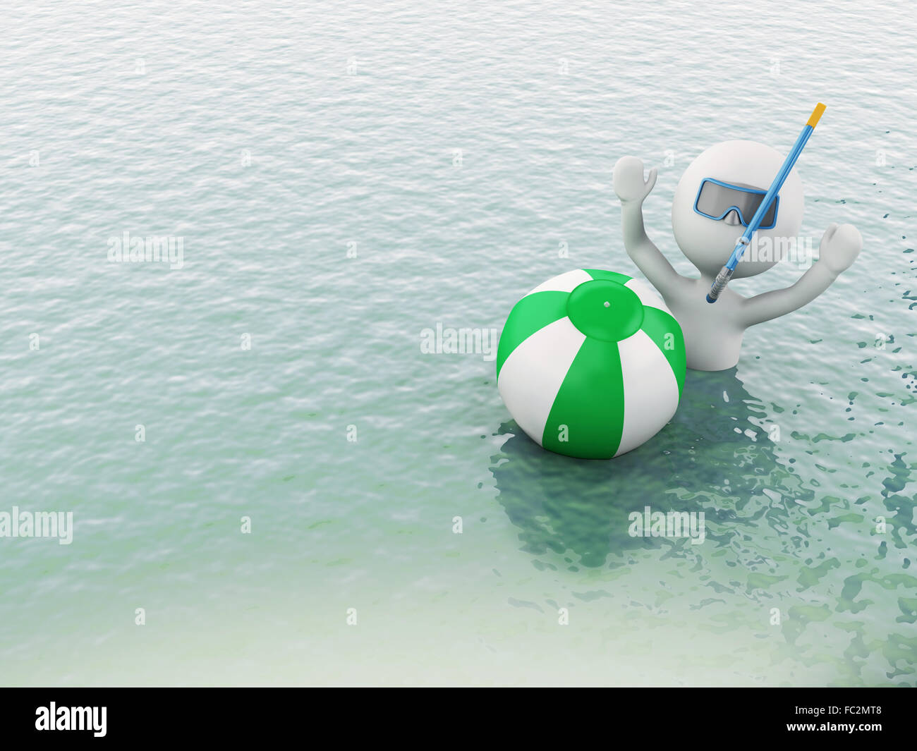 Beach Ball In Water 3d white people with beach ball in water stock photo, royalty free Beach Ball In Water 3d white people with beach ball in water stock photo, royalty free
