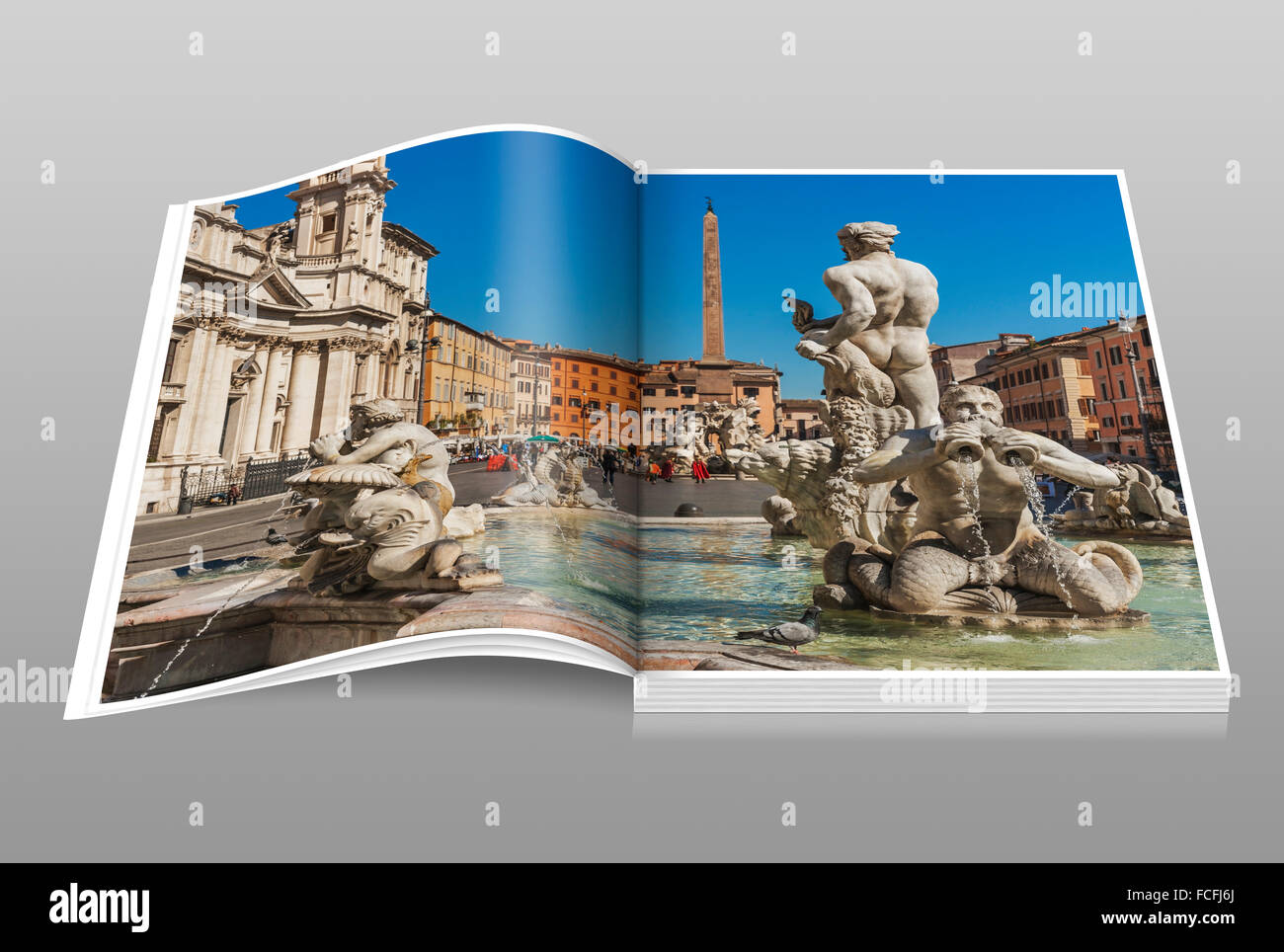 Piazza Navona Fontana Del Moro And Fontana Dei Fiumi Rome Lazio