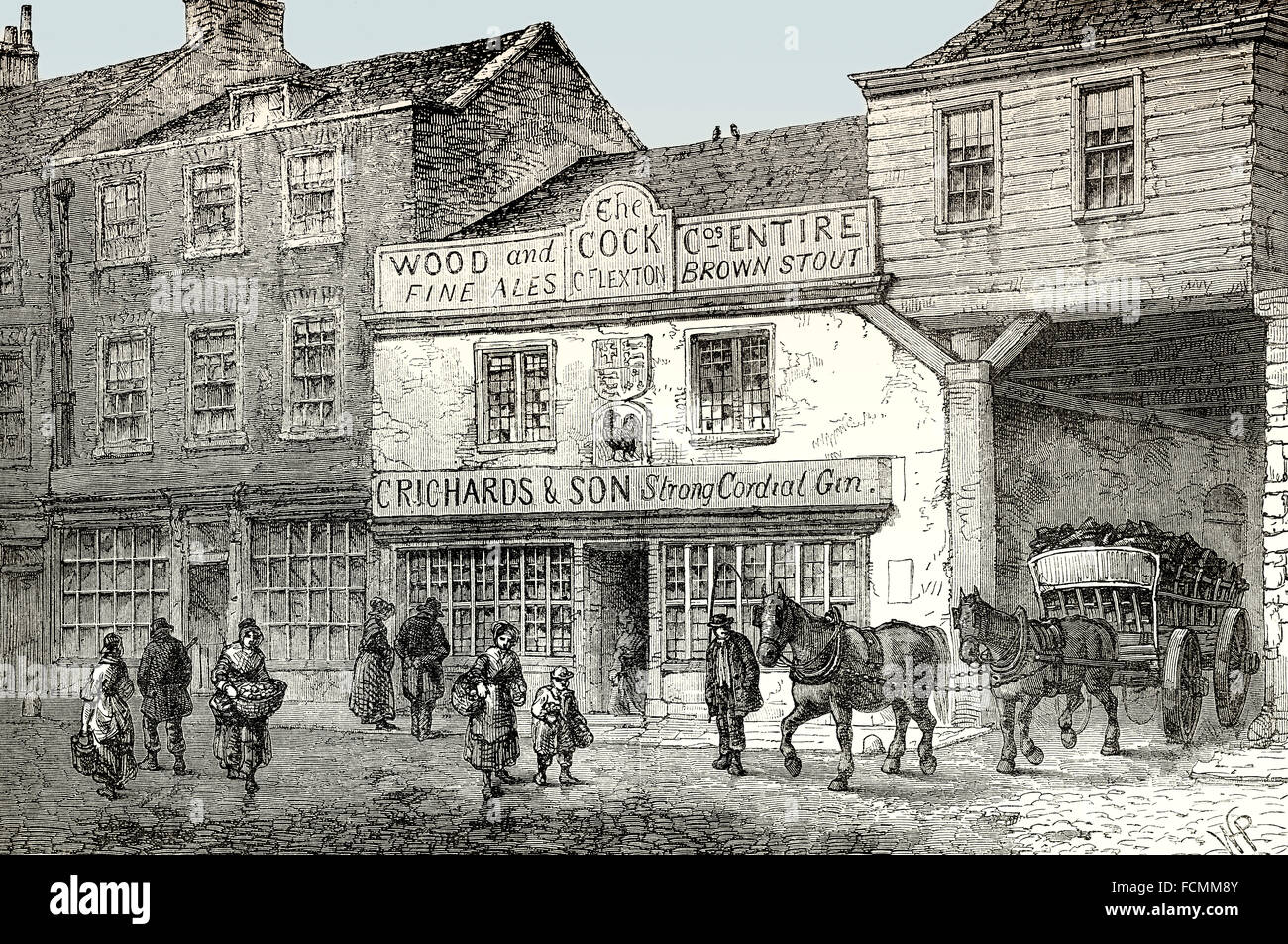 Ye Olde Cock Tavern, 1800, Fleet Street, London, England Stock Photo