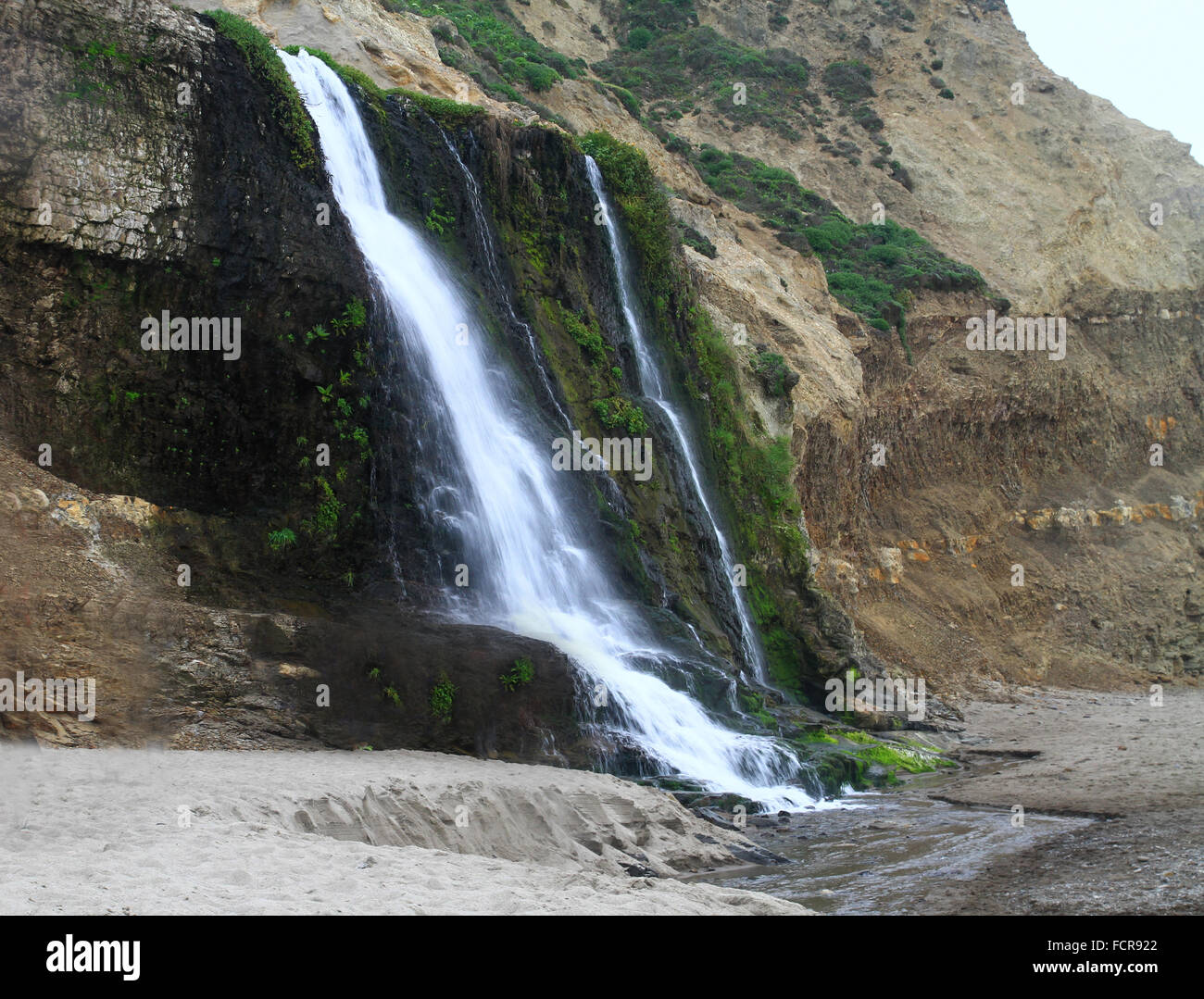 Alamere Falls Waterfall On The Beach In Point Reyes National Seashore