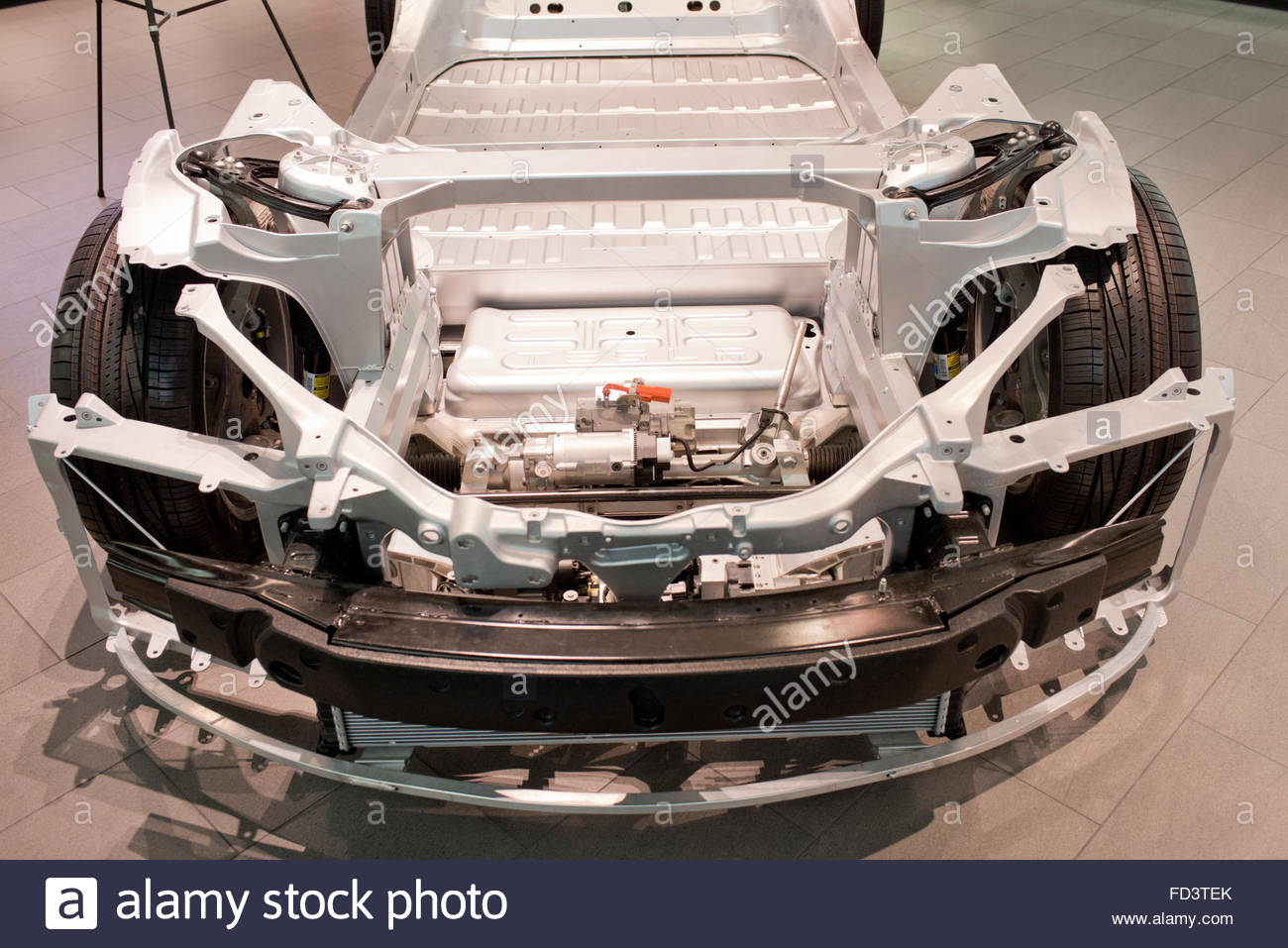 Tesla Motors Electric Car Automobile on display at ...