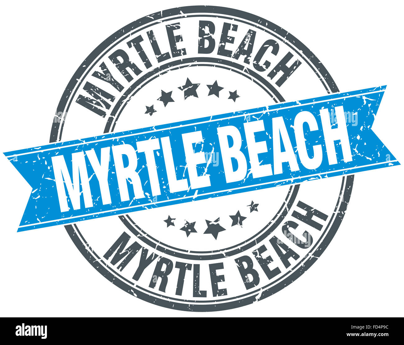 Myrtle Beach Blue Round Grunge Vintage Ribbon Stamp Stock Photo Alamy