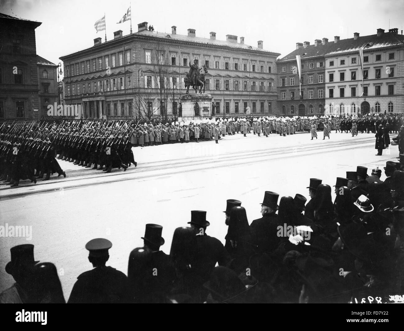 Leuchtenberg Palais in Munich, 02.03.1904 Stock Photo, Royalty Free