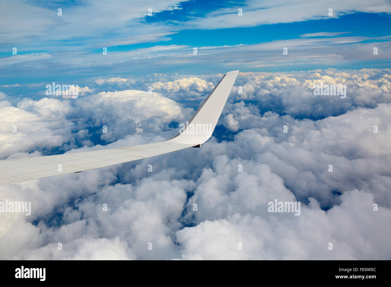 Aircraft Wing In A Cloudy Stormy Clouds Sky Flying Stock Photo Alamy