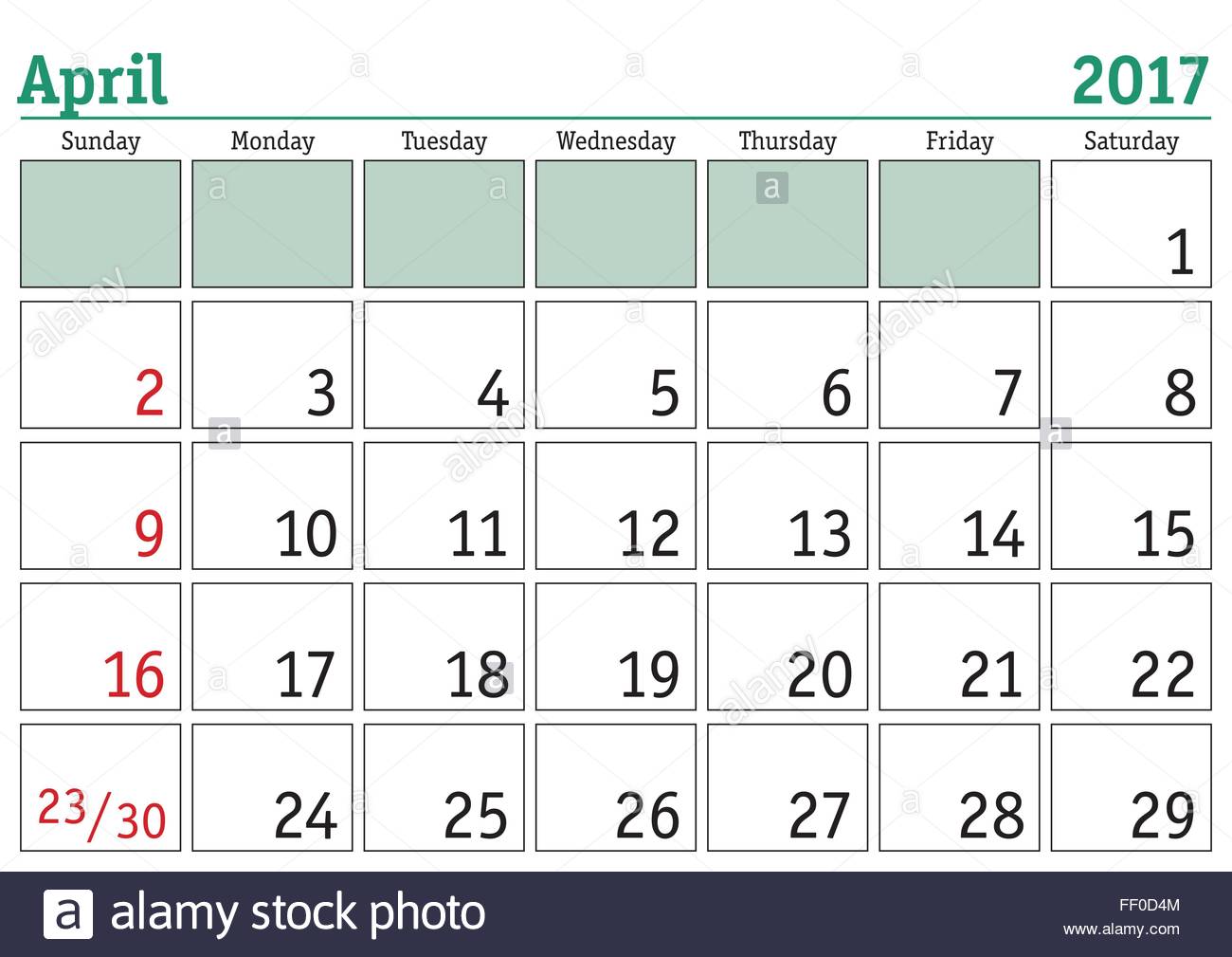 English calendar English calendar