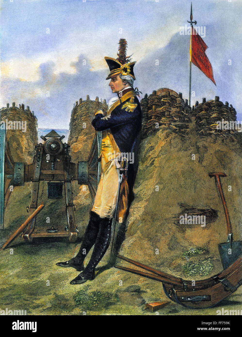 ALEXANDER HAMILTON /n(17551804). Hamilton at Yorktown in 1781. Steel