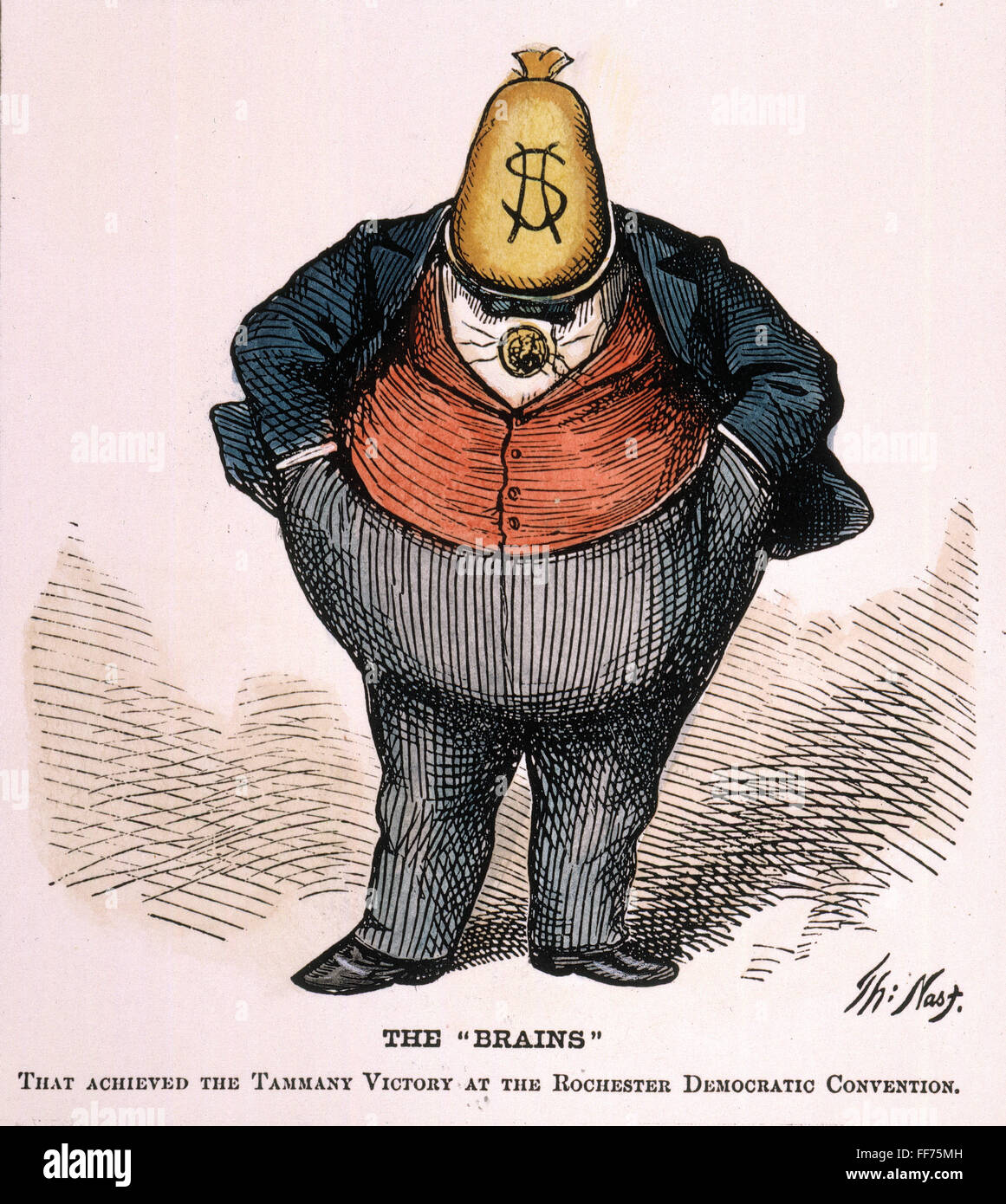 NAST: TWEED'S RING, 1871. /n'The Brains'. 1871 cartoon by Thomas Nast of William Magear 'Boss' Tweed, leader of Stock Photo