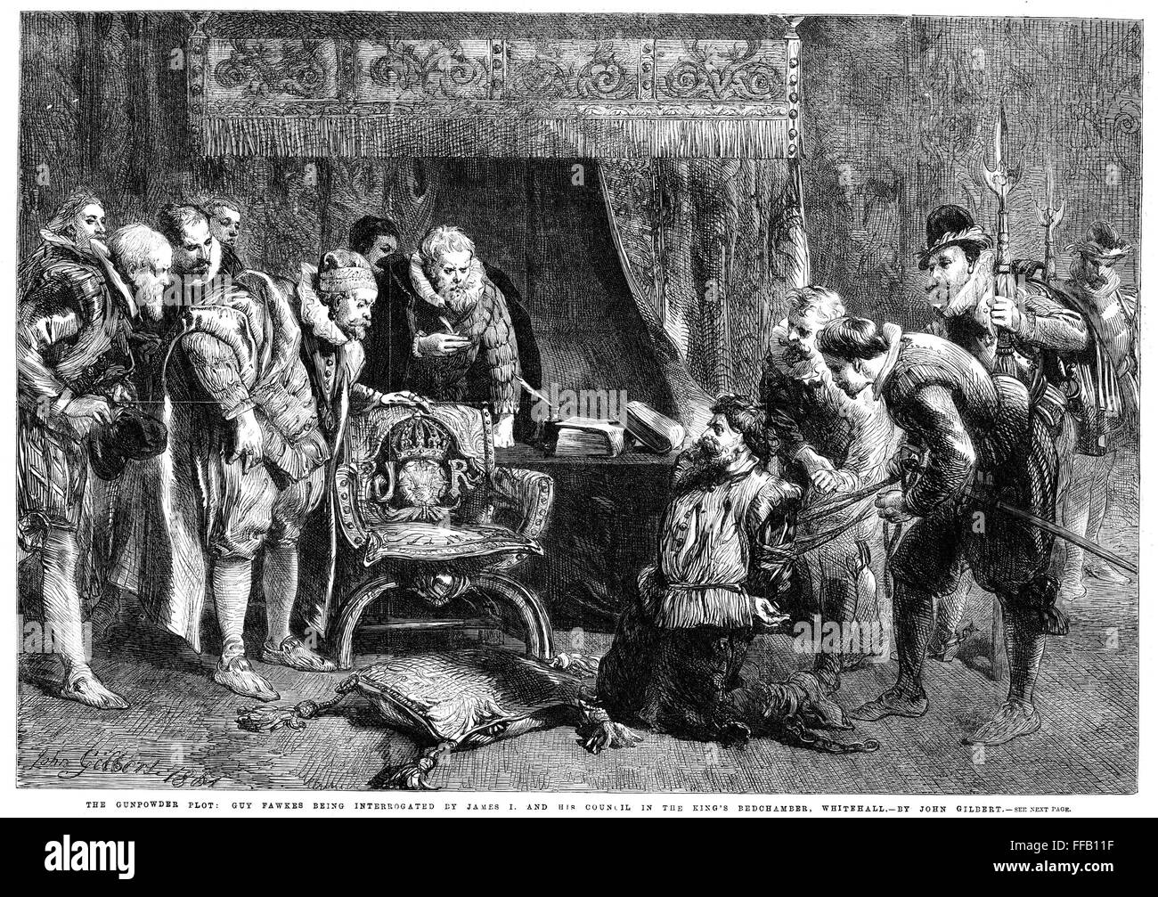 GUNPOWDER PLOT, 1605. /nGuy Fawkes (15701606) being interrogated by