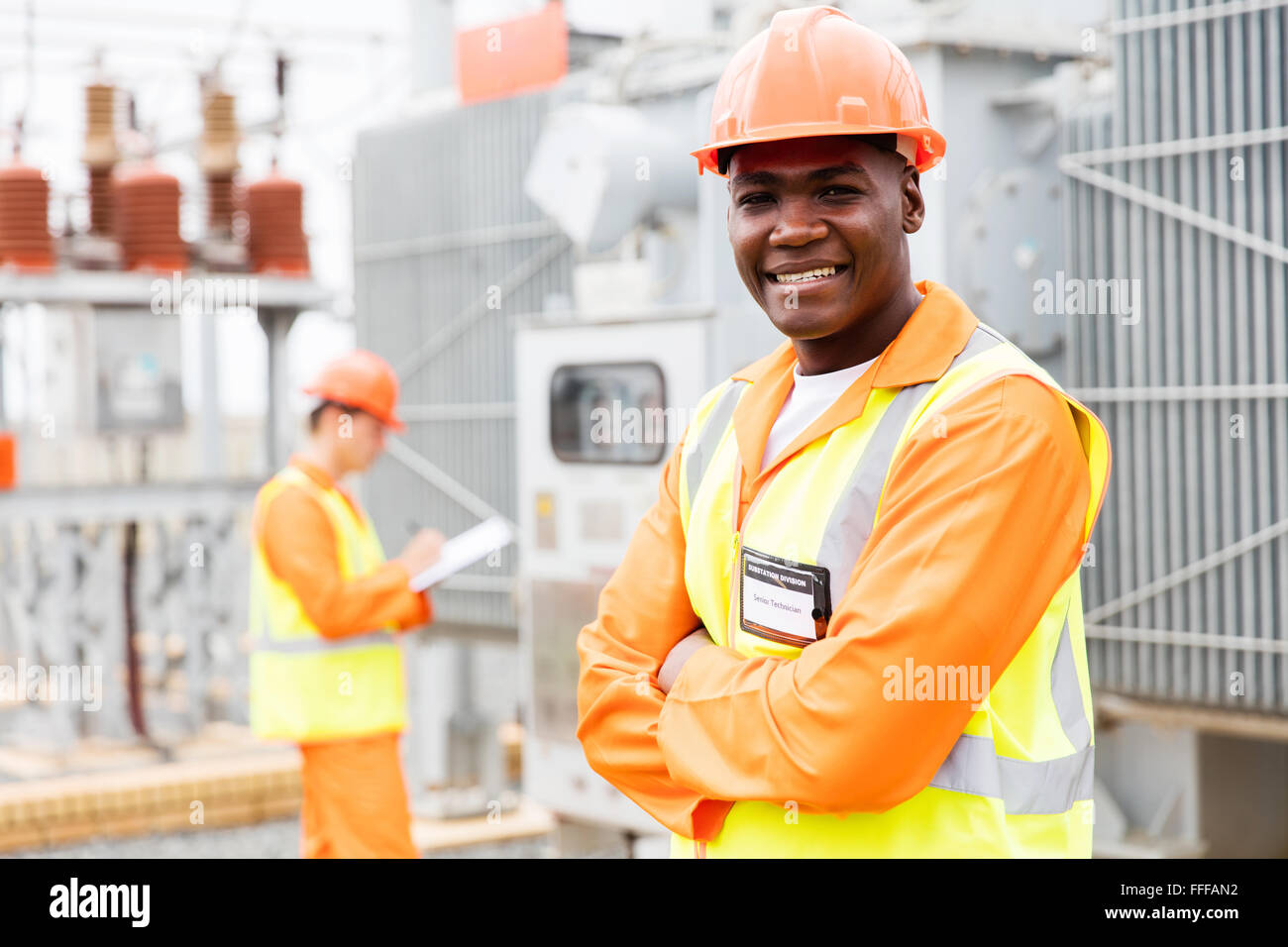 African Electrical Engineer In Substation Hi Res Stock Photography And