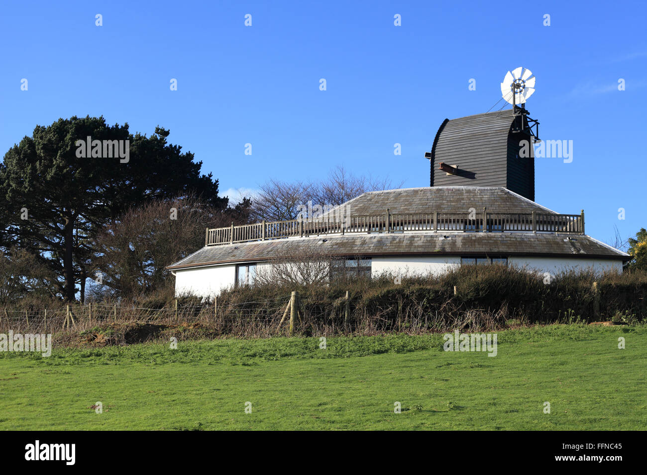 Hogg Hill Mill Is An 18th Century Restored Smock Windmill In Stock