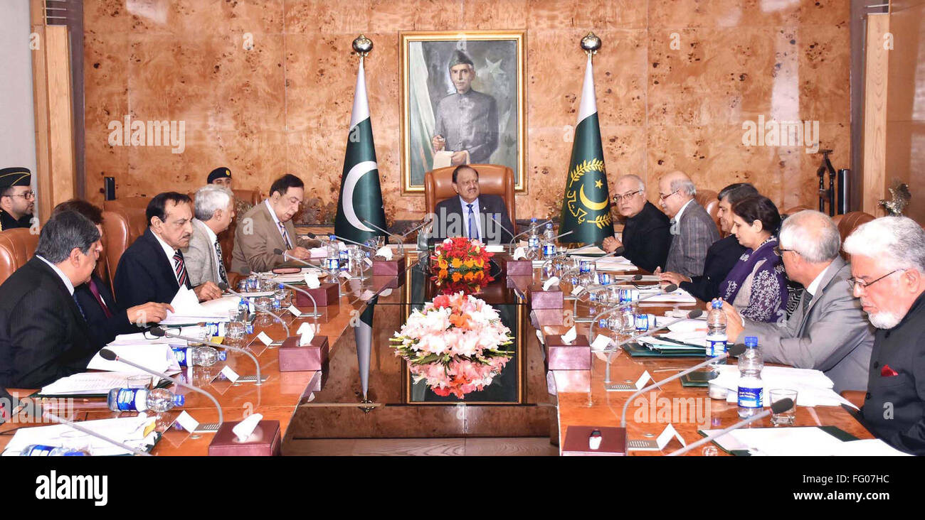 President Mamnoon Hussain Chairing A Meeting Of The Steering Stock