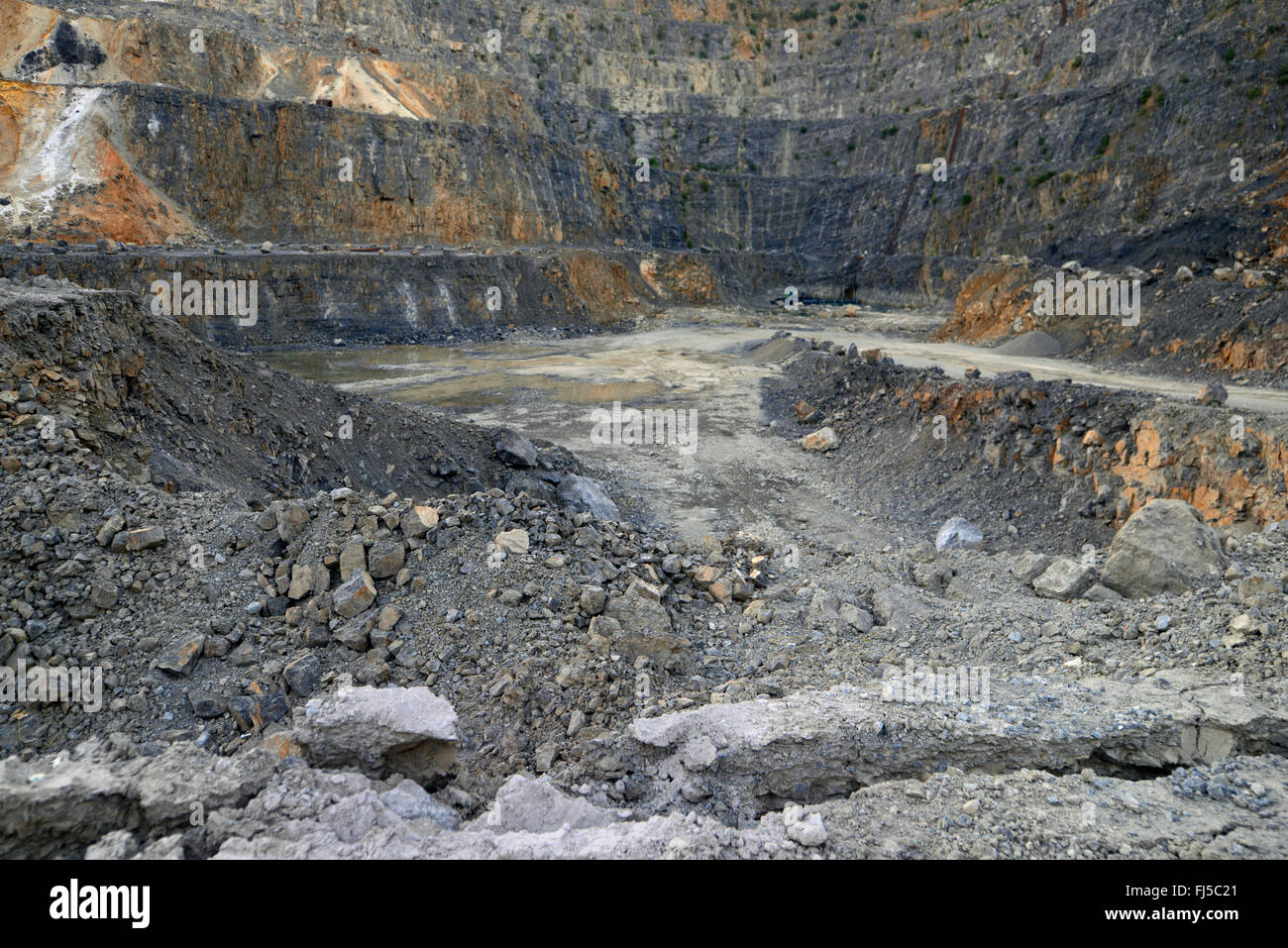 limestone quarry, Germany, Bergisches Land, Steinbruch Osterholz Stock