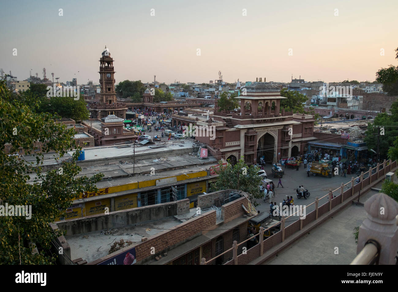 The Ghanta Ghar or Clock Tower of Jodhpur, Rajasthan, India Stock Photo