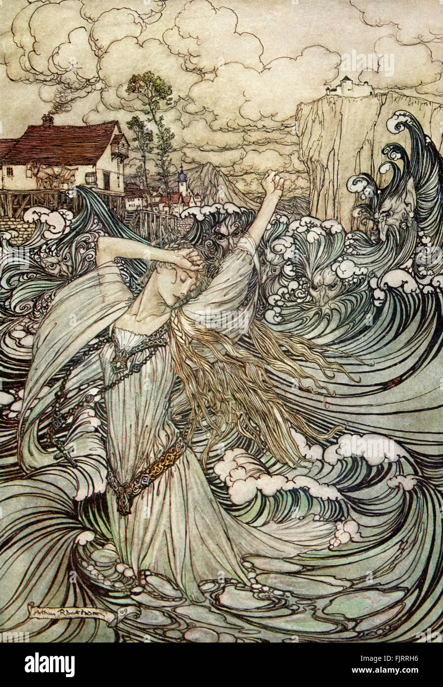 Undine by Friedrich de la Motte Fouqué, illustrated by Arthur Stock Photo, Royalty Free Image