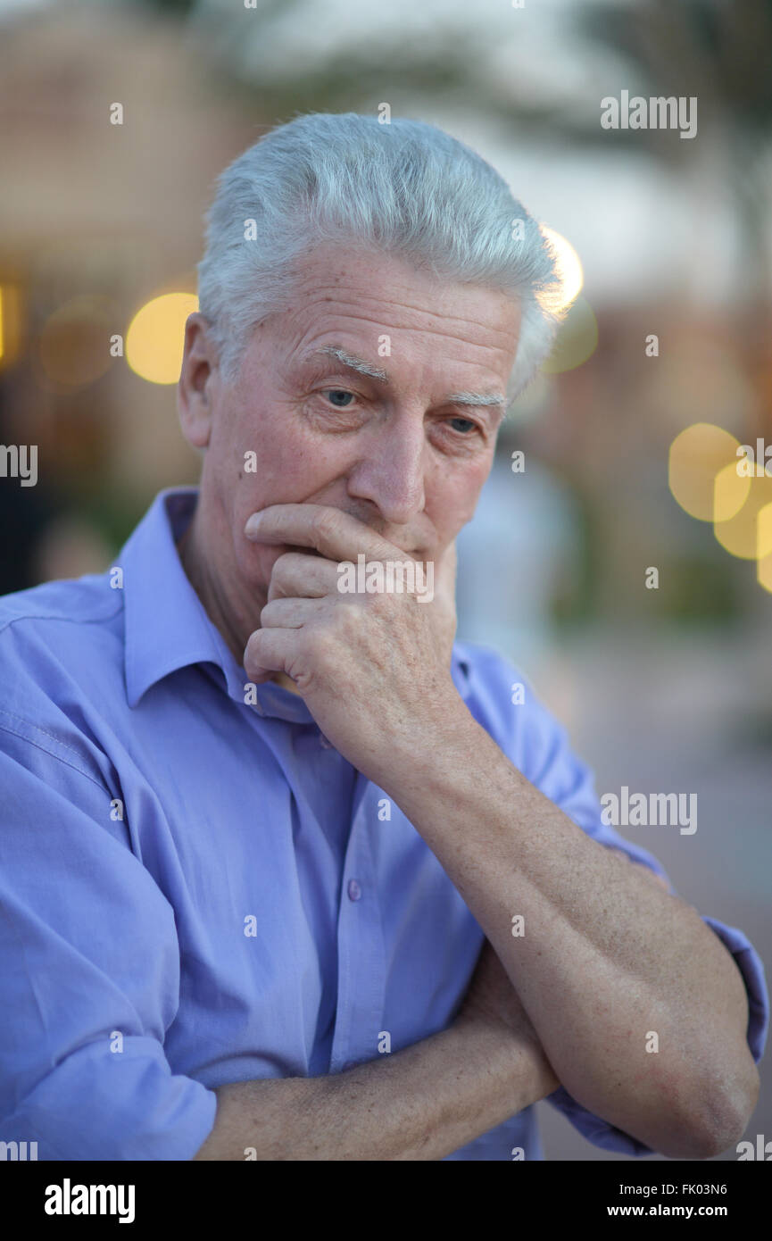 Thoughtful Mature Man Stock Photo Alamy