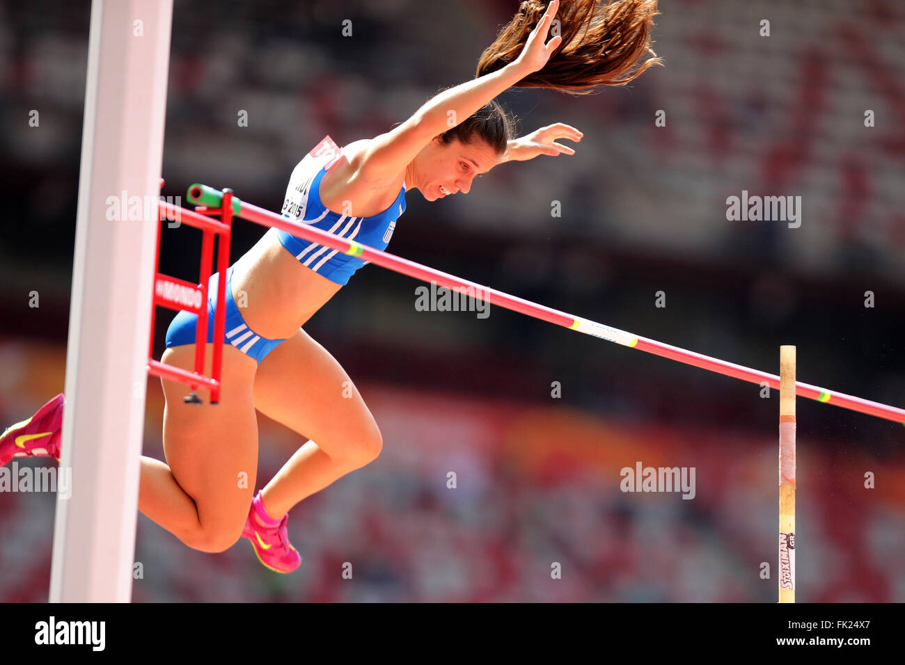 Ekaterini Stefanidi of Greece competes in the Women's Pole Vault Stock