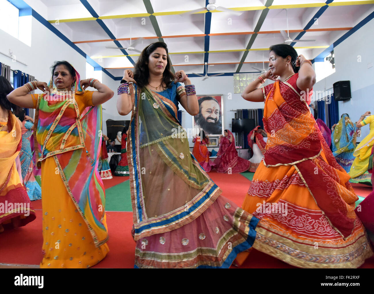 Women perform Rajasthani folk dance during full dress rehearsal for