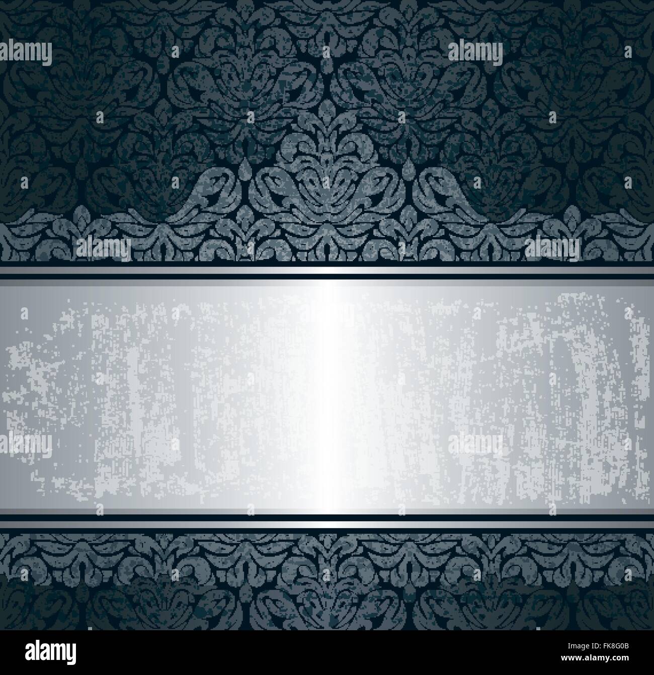 Black Silver Luxury Vintage Wallpaper Background Retro Pattern