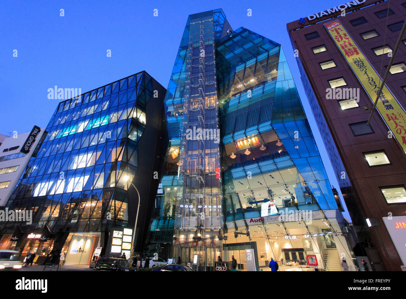Modern Architecture Tokyo japan, tokyo, shibuya, audi forum, modern architecture stock photo Modern Architecture Tokyo japan, tokyo, shibuya, audi forum, modern architecture stock photo