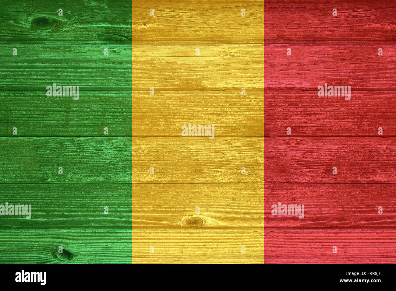 Mali Flag Painted On Old Wood Plank Background Stock Photo Alamy