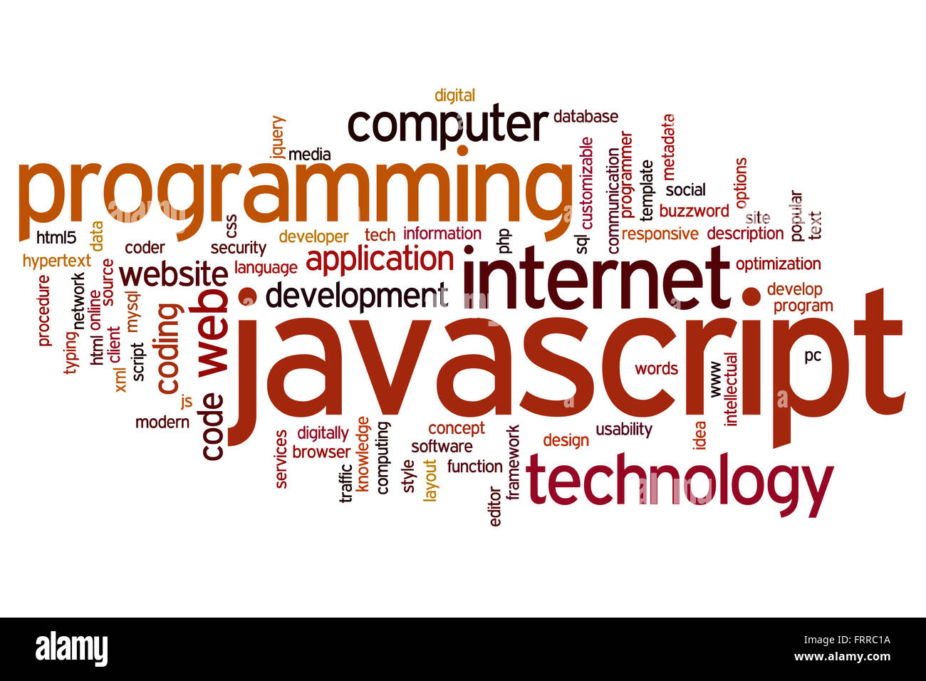 Javascript Concept Word Cloud Background Stock Photo Royalty Free