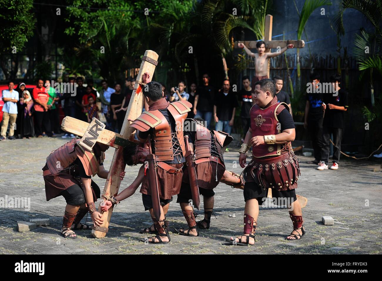 Surabaya, Indonesia. 25th Mar, 2016. Indonesian Catholic devotees Stock
