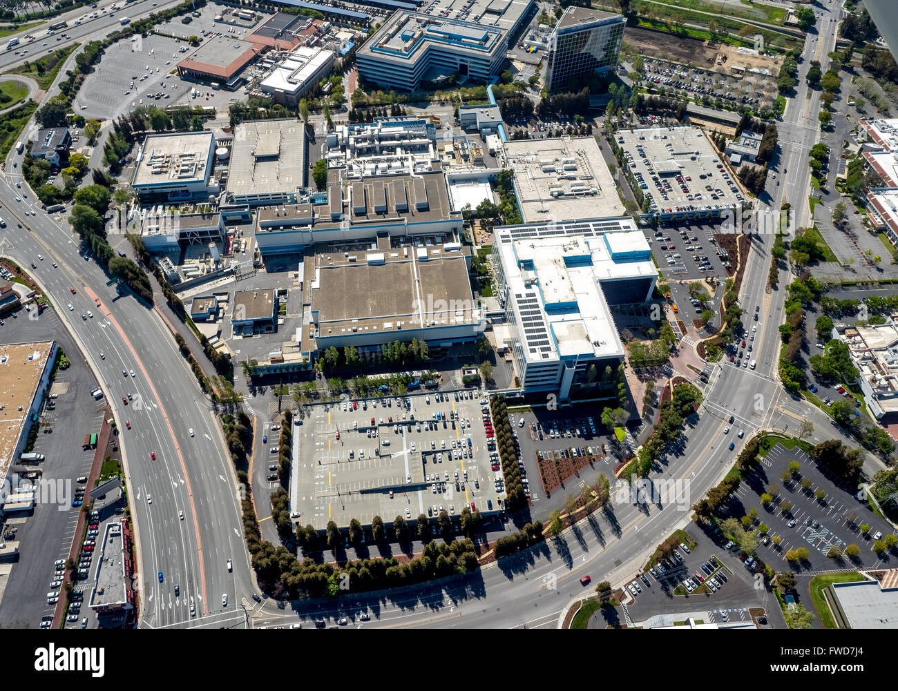 Intel headquarters, Aerial, The headquarters of Intel, Vishay Stock Photo, Royalty Free Image