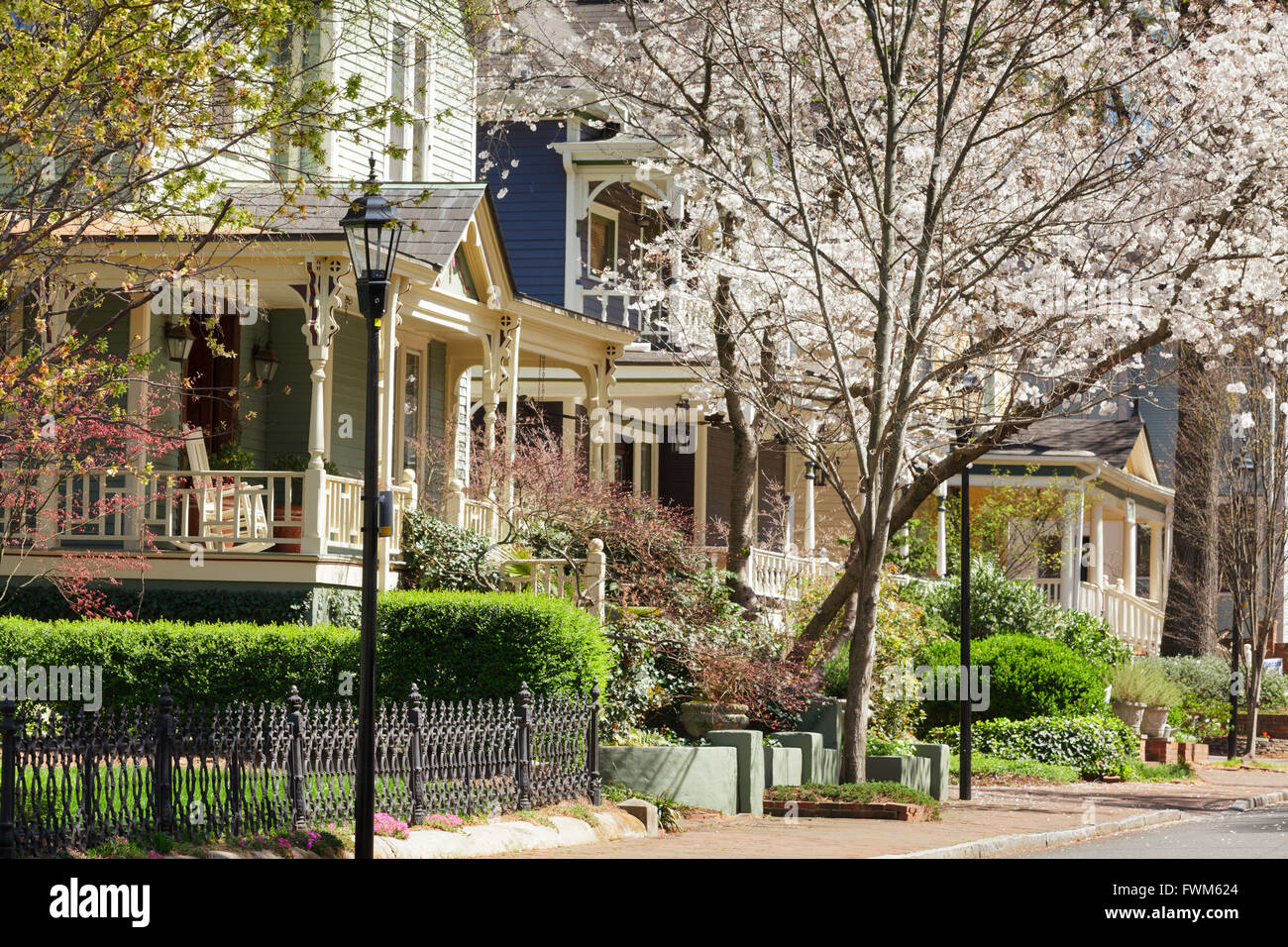 lovely victorian homes in historic fourth ward neighborhood charlotte FWM624