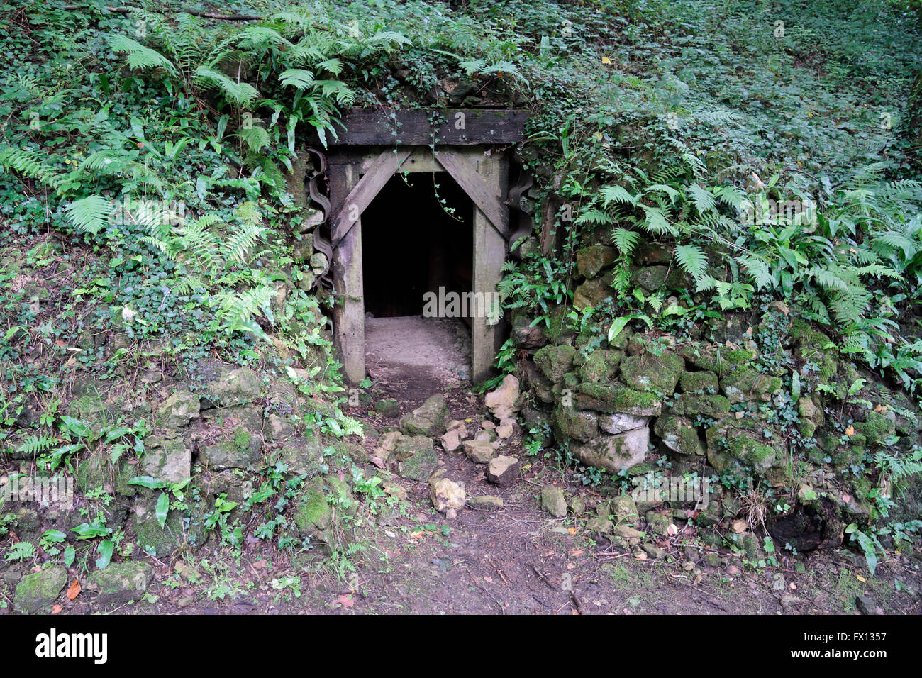 Entrance to underground tunnel network on the French side of the Stock