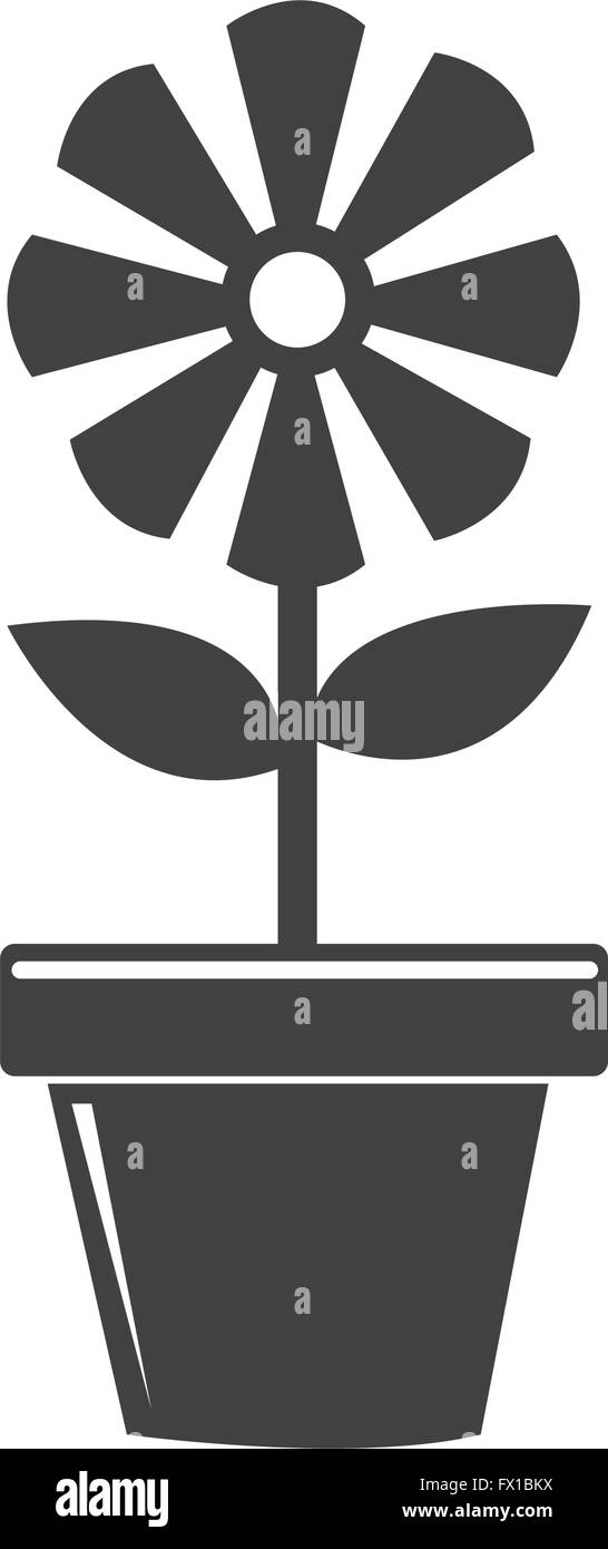 Flower Pot Icon Stock Vector Art & Illustration, Vector Image
