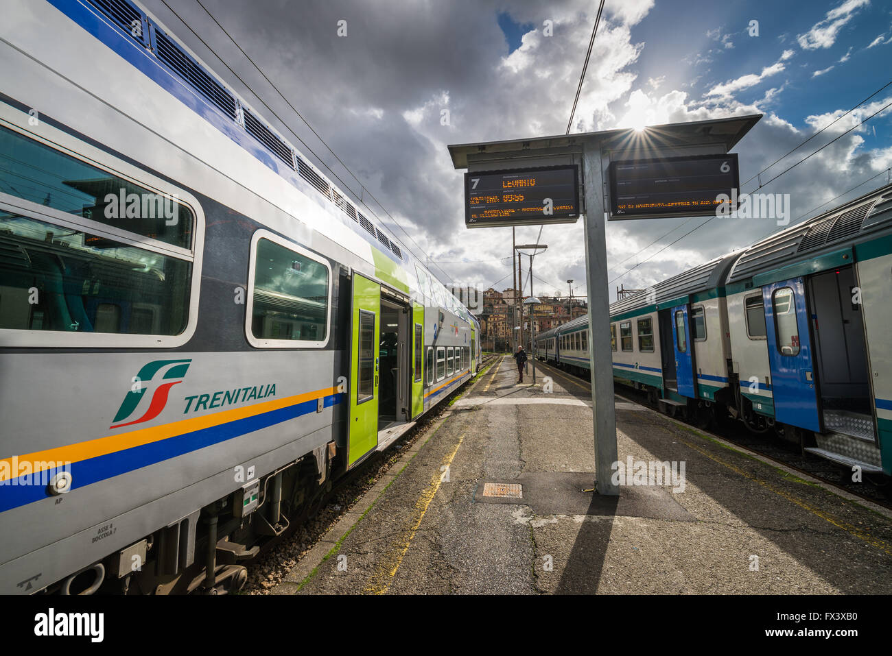 Train station in the La Spezia, Cinque Terre, Italy, EU, Europe Stock Photo, Royalty Free Image