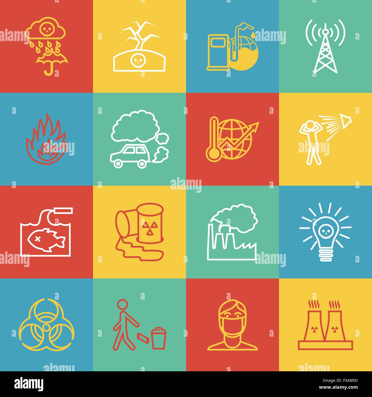 Pollution Icons Set Stock Vector Image Art Alamy