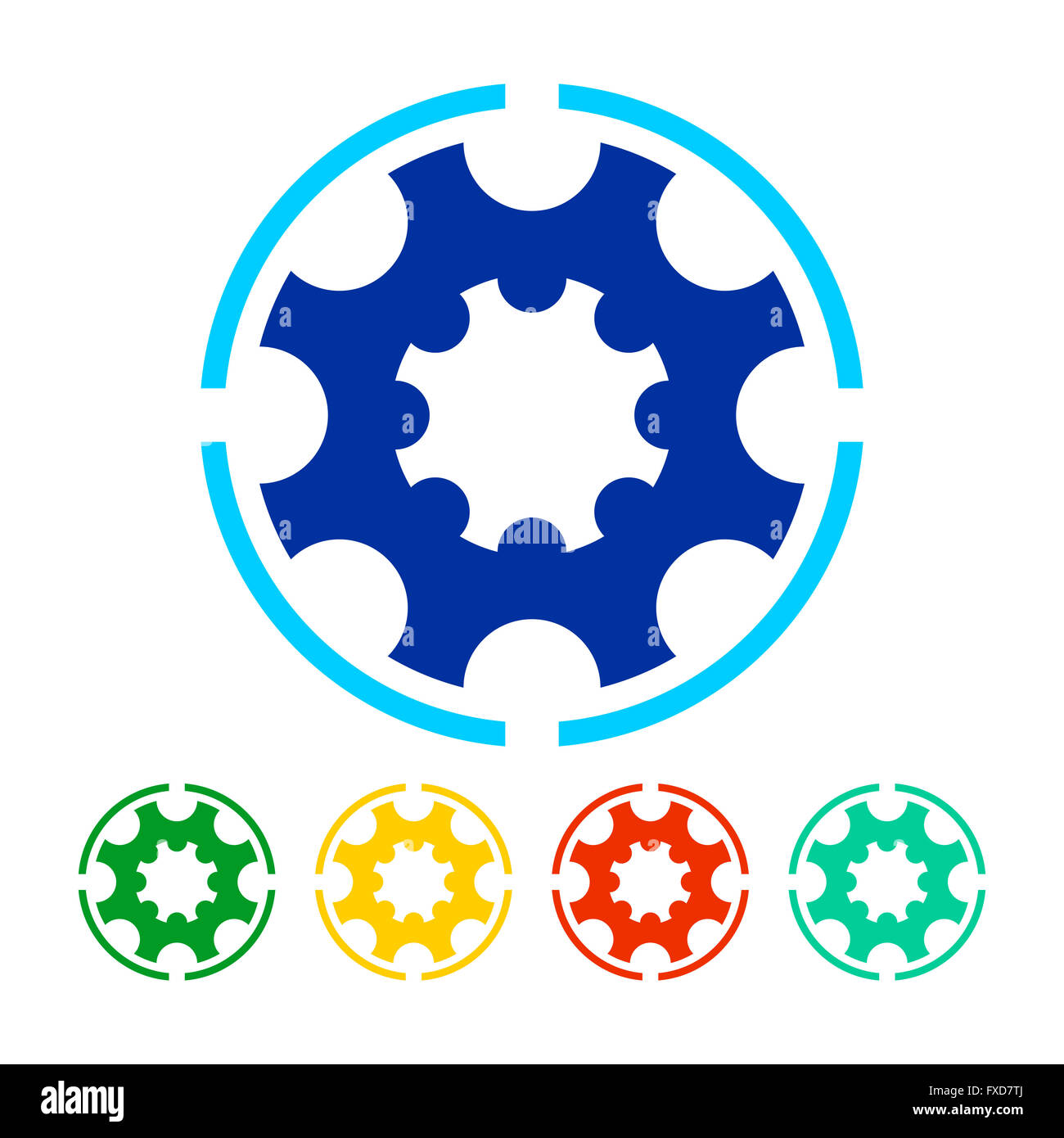 Gear Wheel Engineering Logo Design Stock Photo, Royalty Free Image