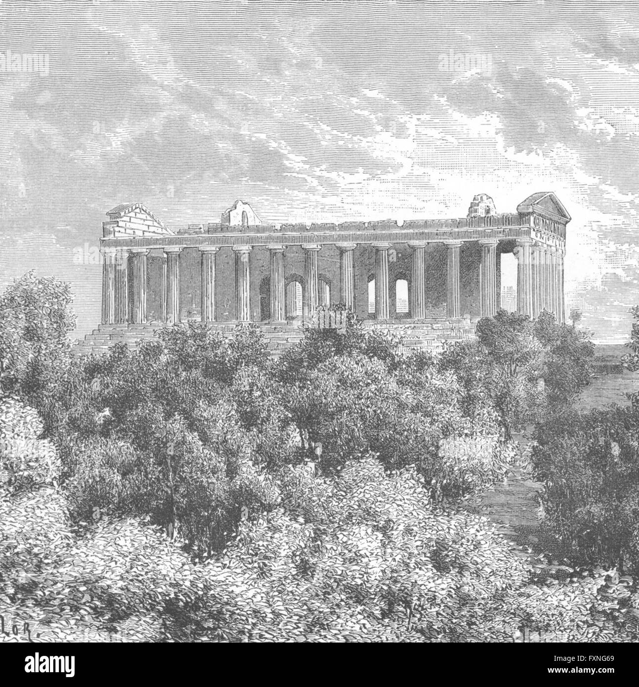 Italy Temple Of Concord At Girgenti Antique Print C Stock Photo