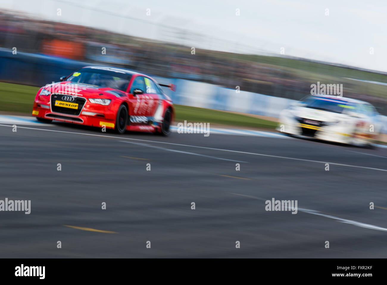 Castle Donington, Derby, UK. 17th April, 2016. BTCC racing driver Stock