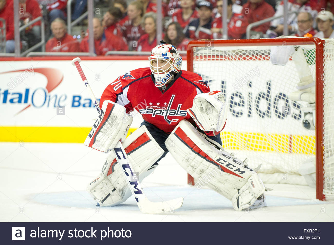 April 16, 2016 Washington Capitals goalie Braden Holtby (70) is in