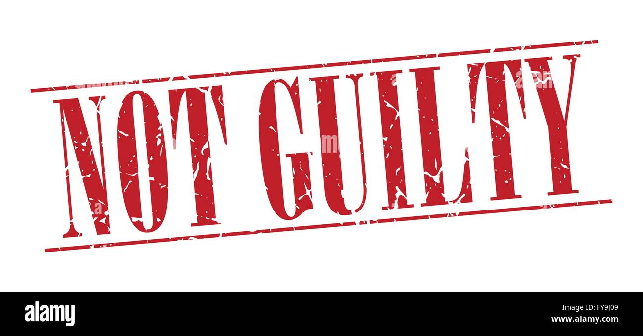 Not Guilty Red Grunge Vintage Stamp Isolated On White Background Stock