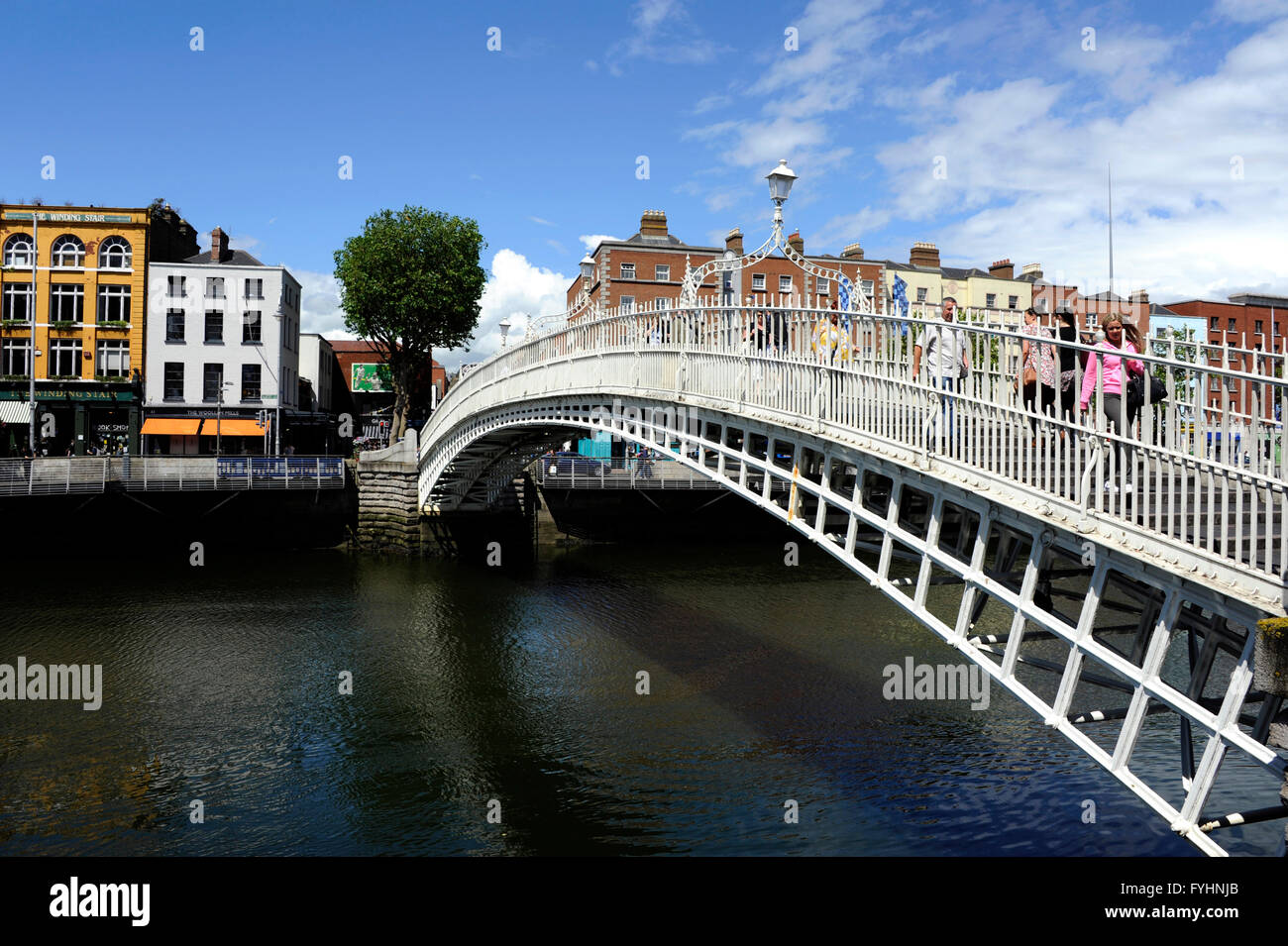 Ha Penny Bridge On The Liffey River The Winding Stairs Book Shop