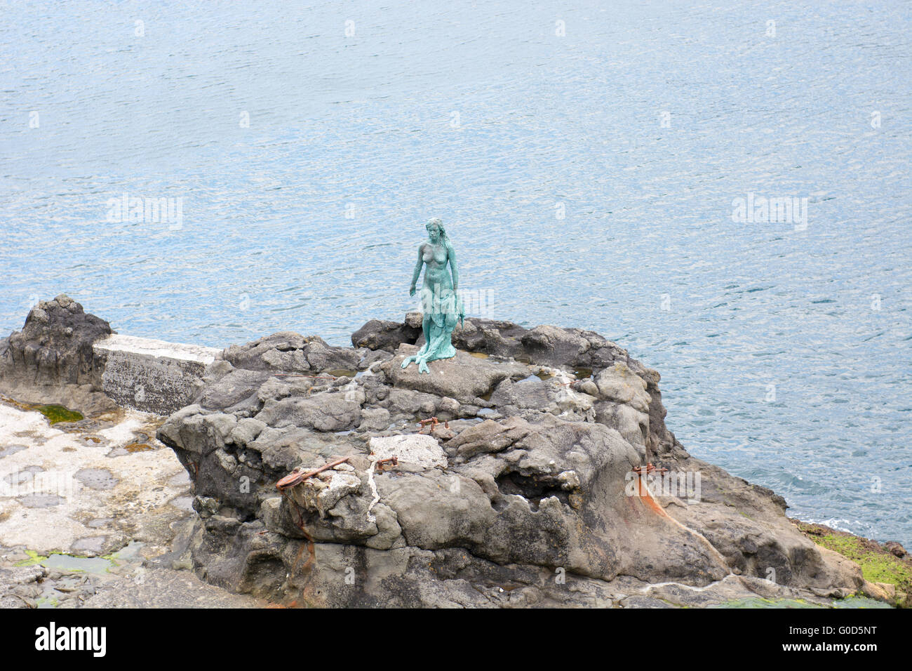 Statue of Selkie or Seal Wife in the village of Mikladalur on Kalsoy