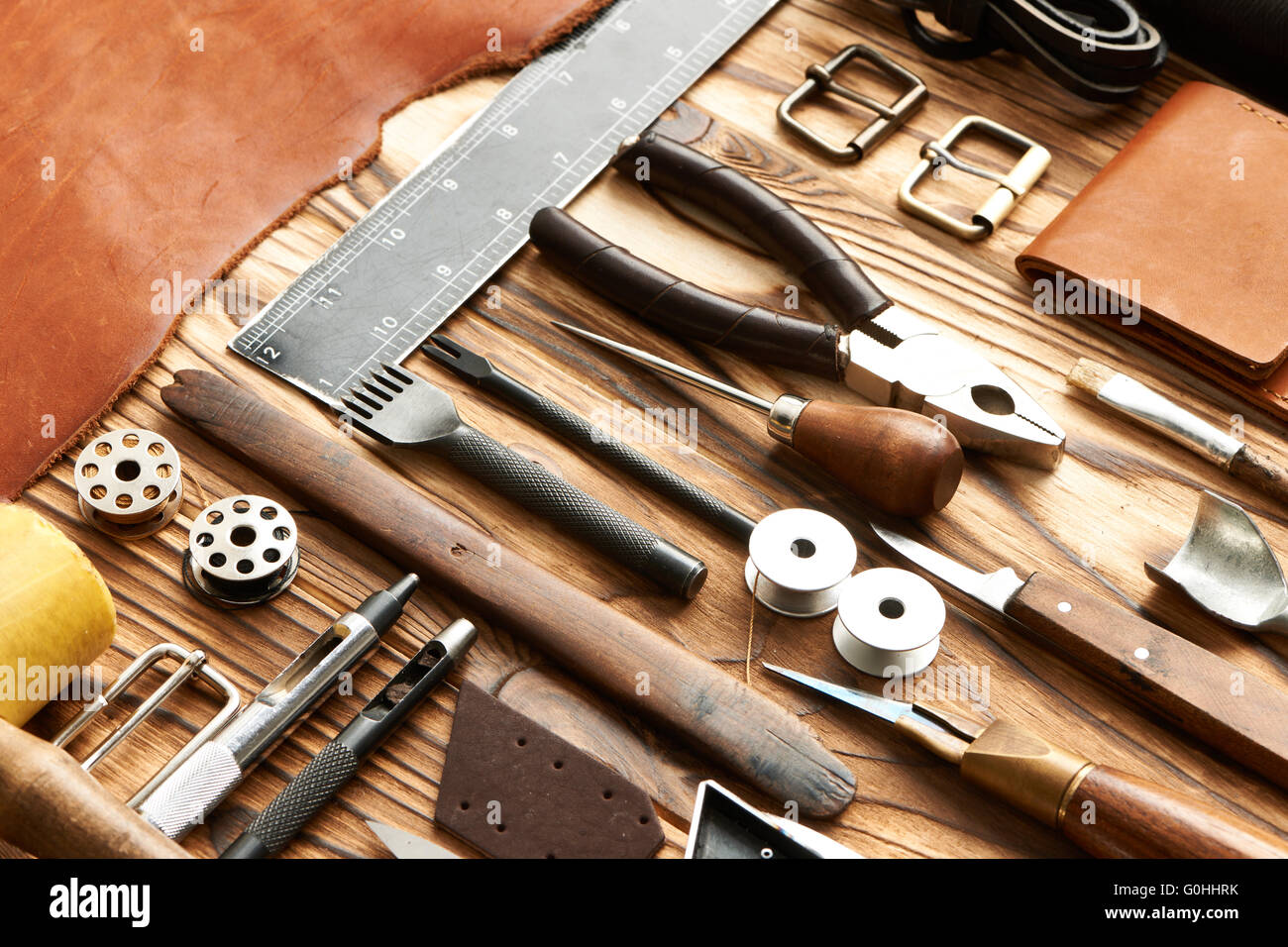Leather crafting tools Stock Photo, Royalty Free Image 103649383 Alamy