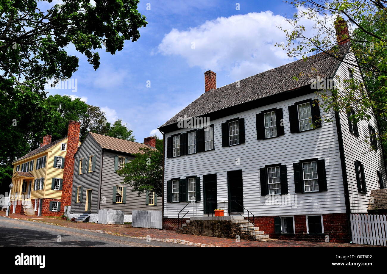 Old Salem, North Carolina 18th century wooden colonial homes on Main
