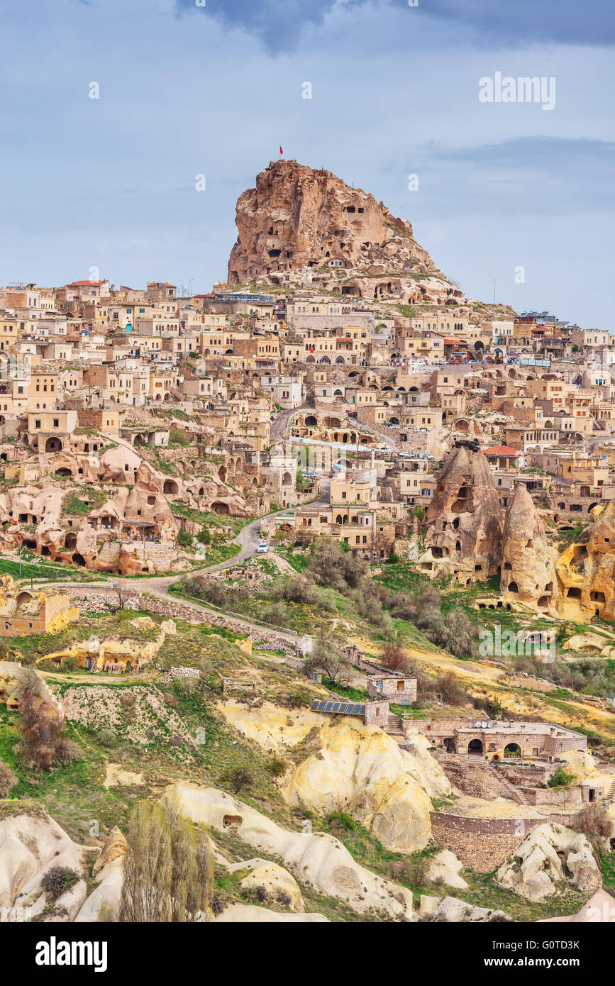 Uchisar castle in Cappadocia, Turkey Stock Photo, Royalty Free Image