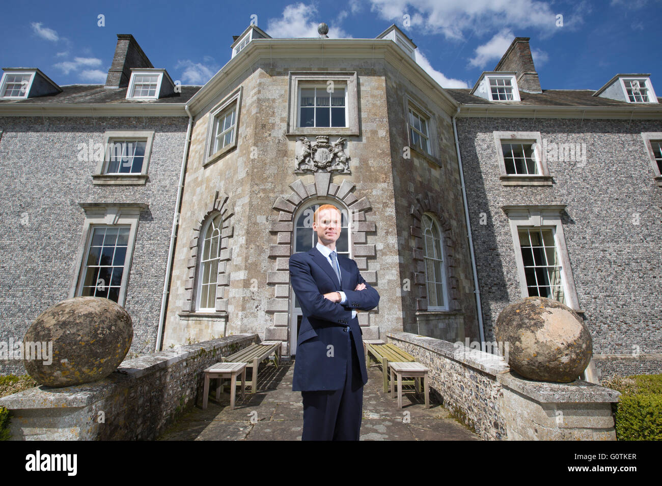 34 year old Oliver Wallop, Viscount Lymington, at Farleigh House Stock Photo, Royalty Free Image