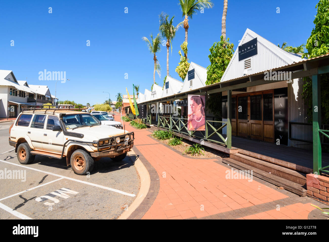 Dampier Terrace known for its pearling history and pearl shops Stock