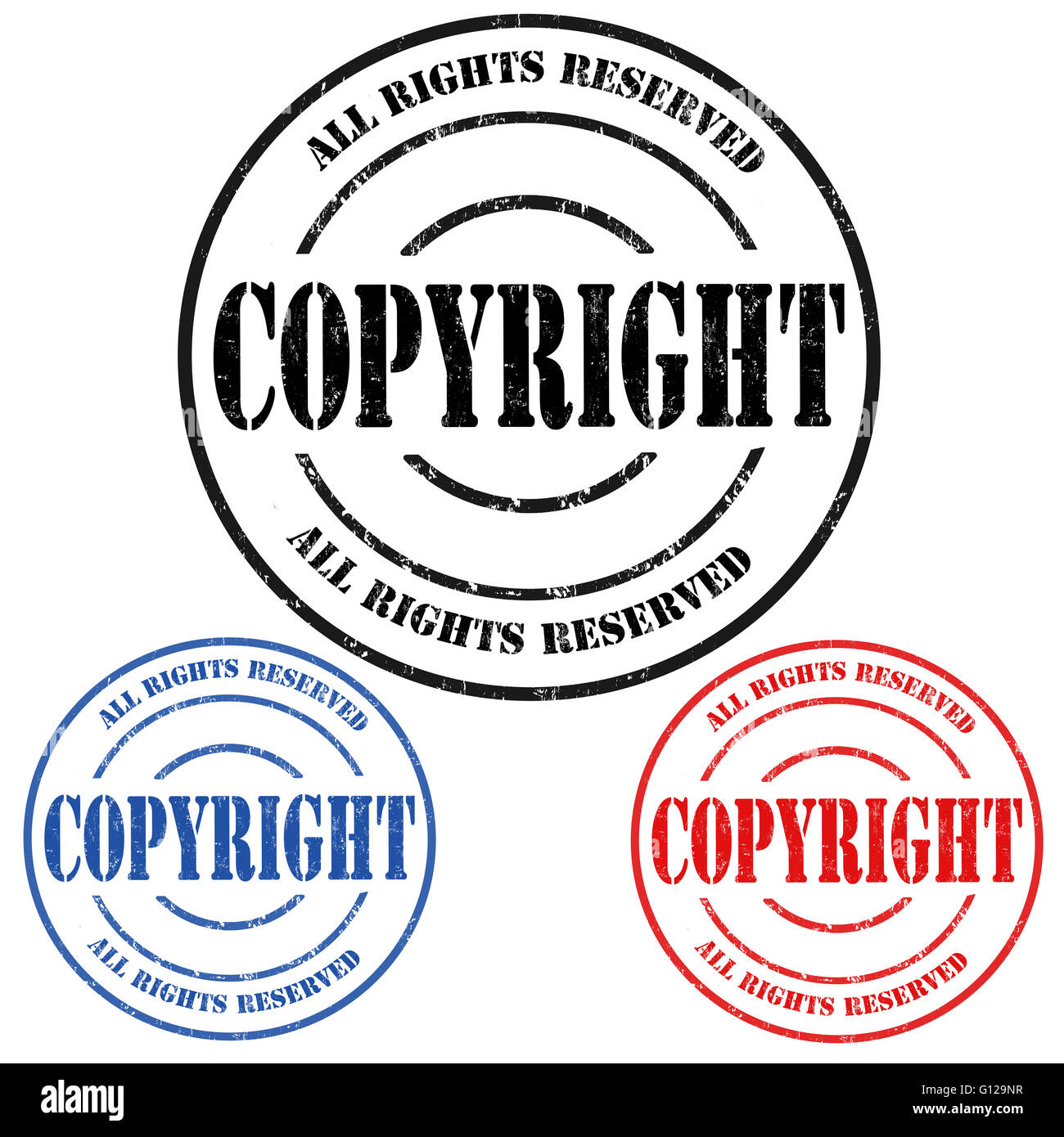 Copyyright Grunge Rubber Stamps On White Background Vector