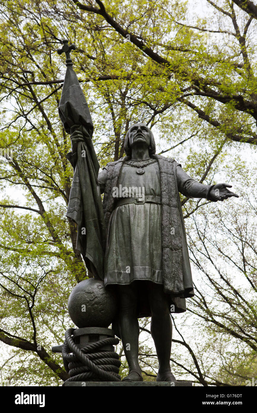 Statue of Christopher Columbus at Central Park in New York City, USA