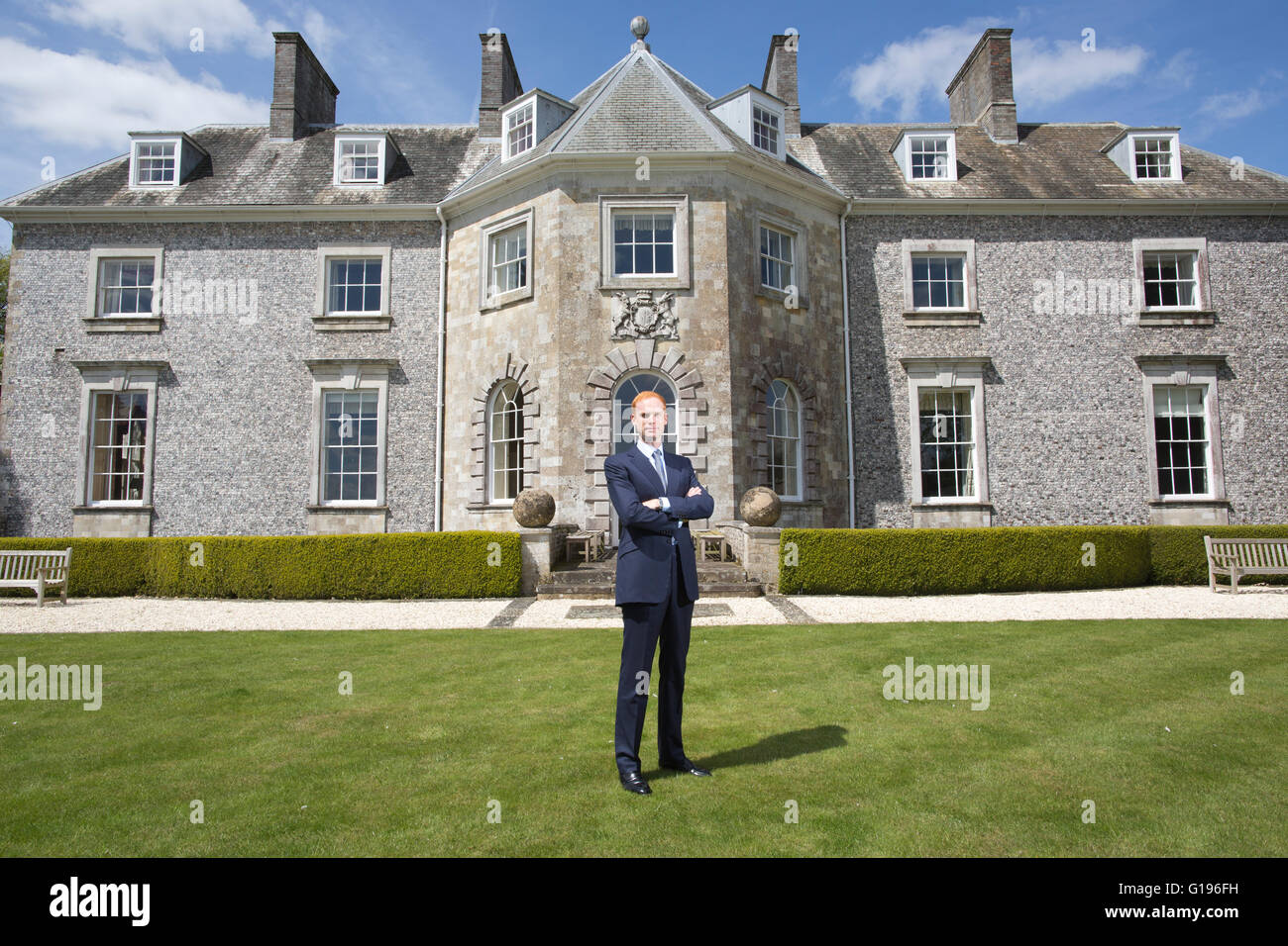 34 year old Oliver Wallop, Viscount Lymington, at Farleigh House Stock Photo, Royalty Free Image