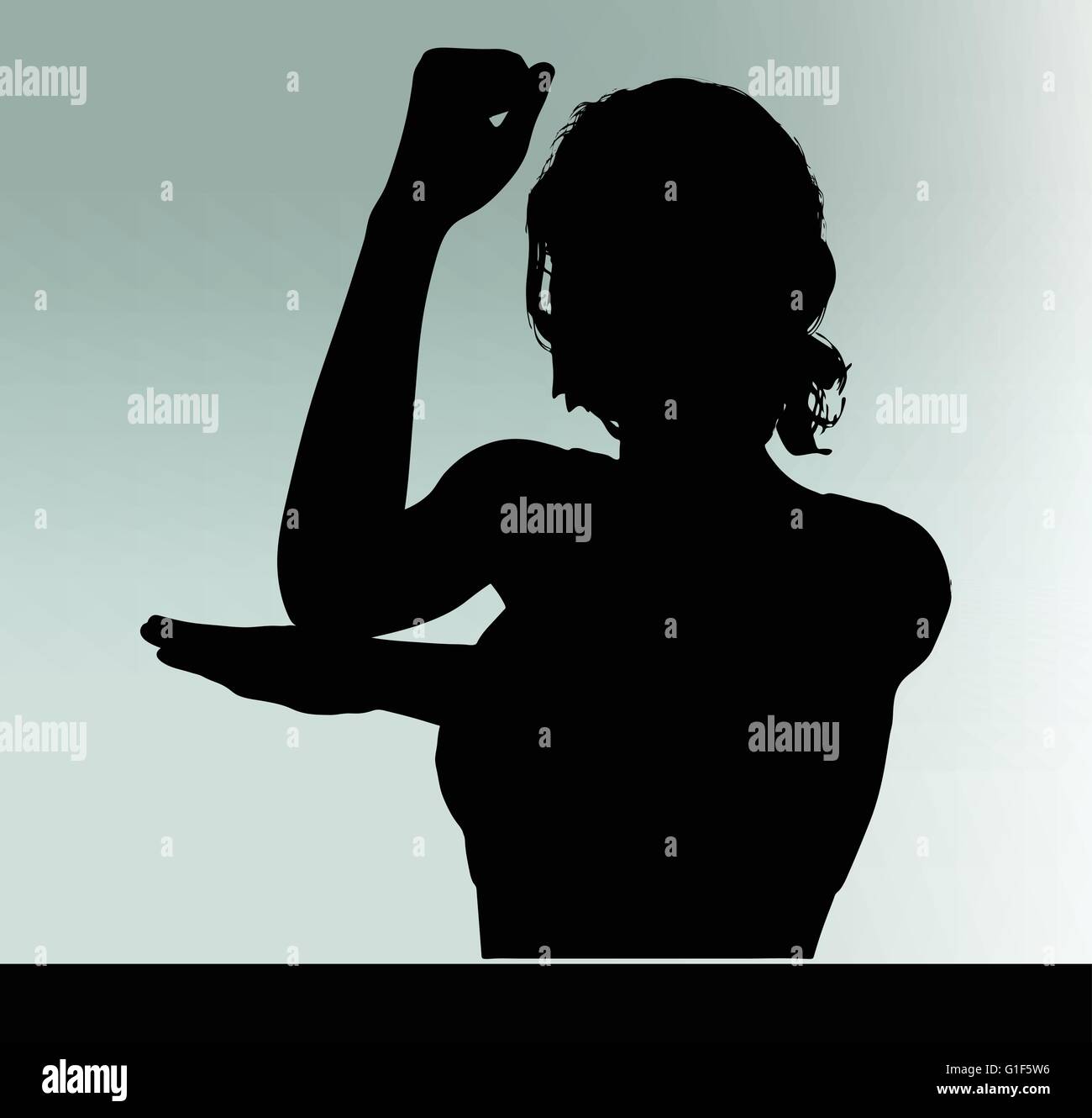 Vector Image Woman Silhouette With Hand Gesture Stock Vector Image