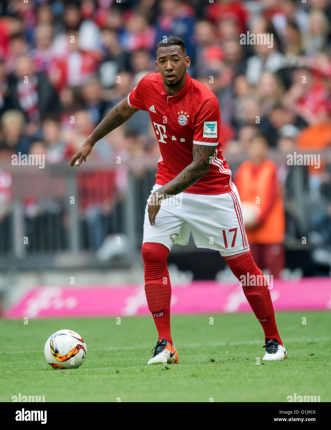 Munich, Germany. 14th May, 2016. Munich's Jerome Boateng in action