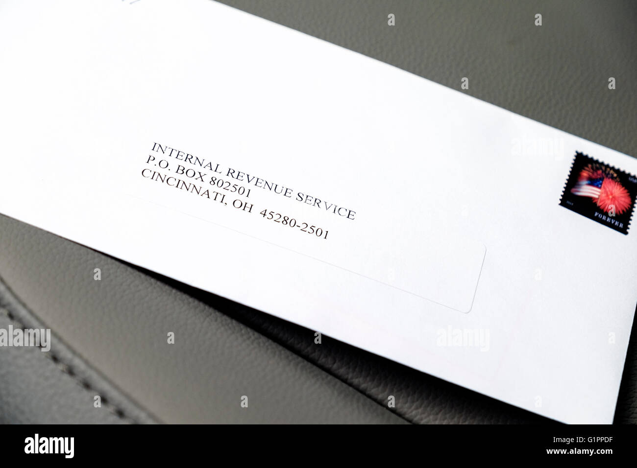 An envelope with the Internal Revenue Service address and stamp Stock Photo, Royalty ...1300 x 956